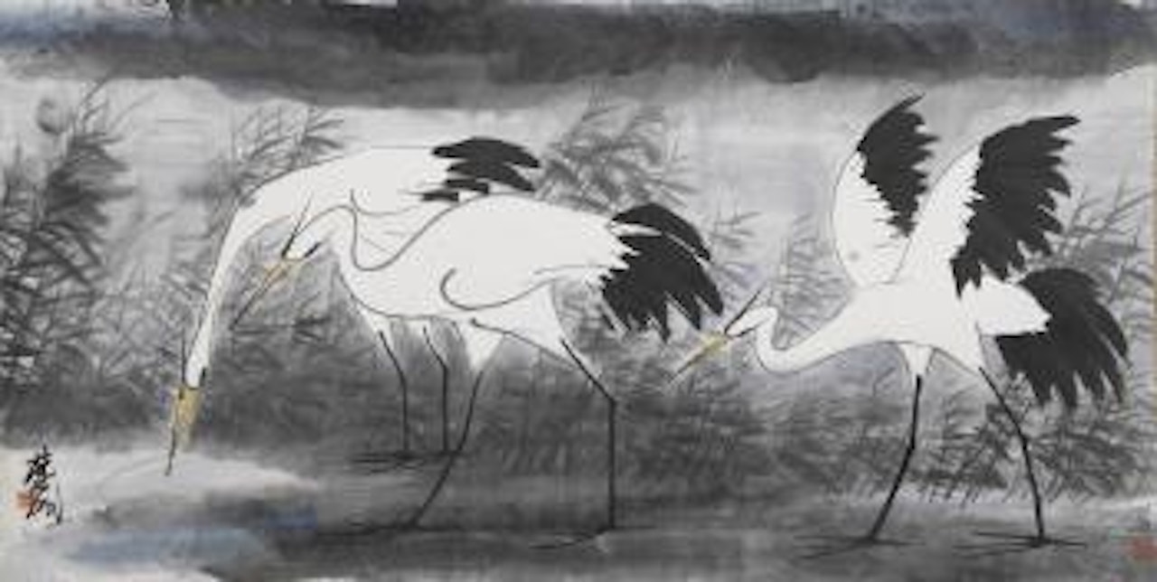 Autumn Egrets by Lin Fengmian