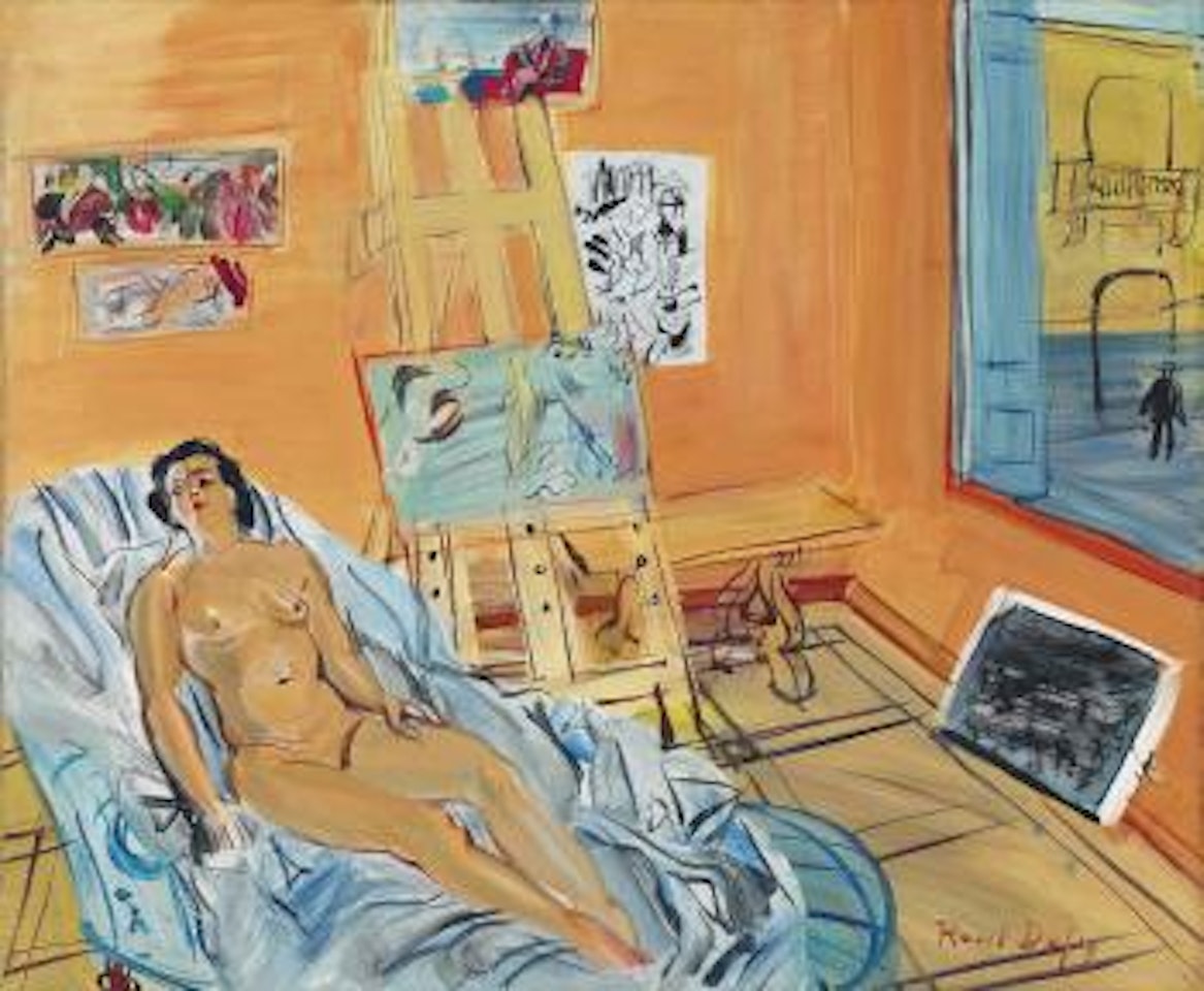 Atelier de la rue Jeanne-d'Arc, nu couché au passant by Raoul Dufy