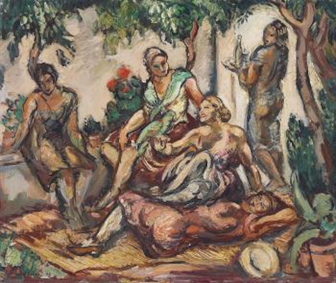 Femmes dans un jardin, Toulon by Othon Friesz