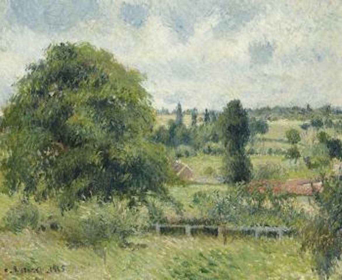 Le grand noyer dans le pré, Éragny by Camille Pissarro
