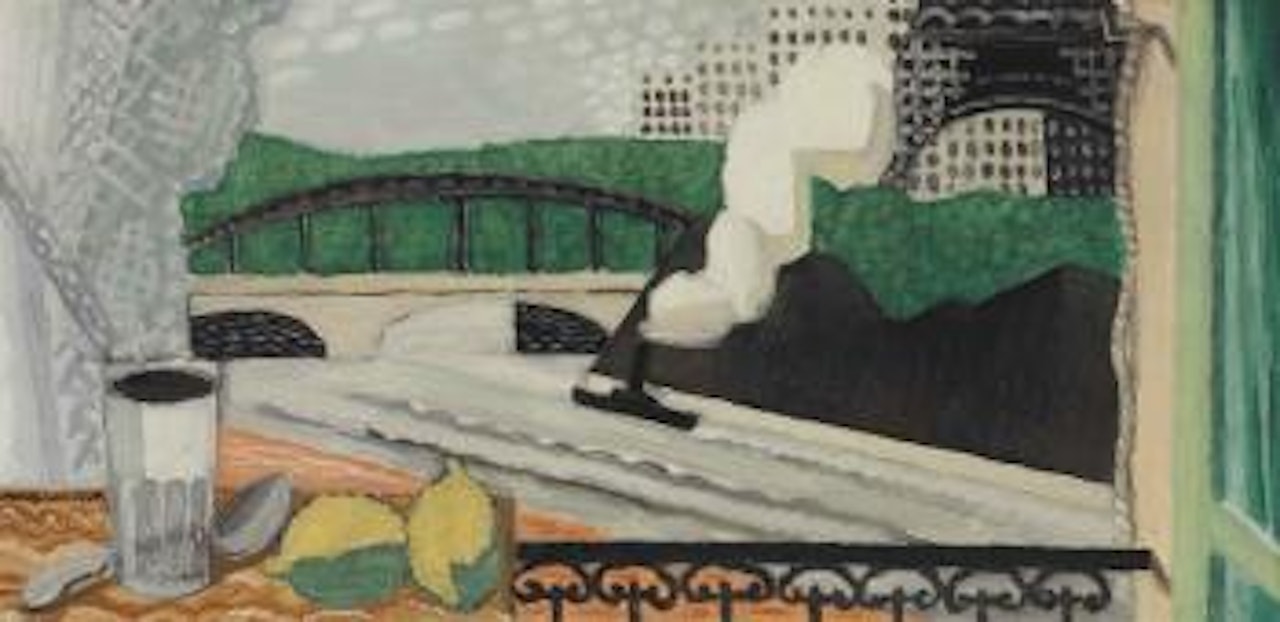La Seine et la Tour Eiffel, vue d'un balcon by Louis Marcoussis