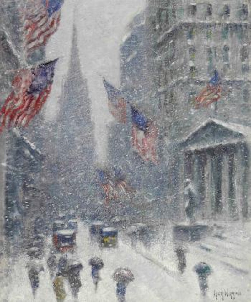 Washington's Birthday- Wall Street Winter by Guy Carleton Wiggins