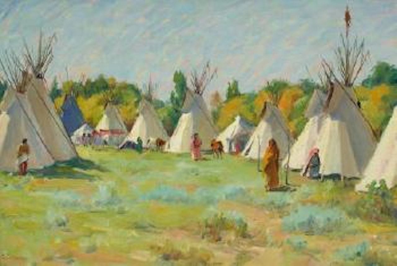 The blue teepee by Joseph Henry Sharp