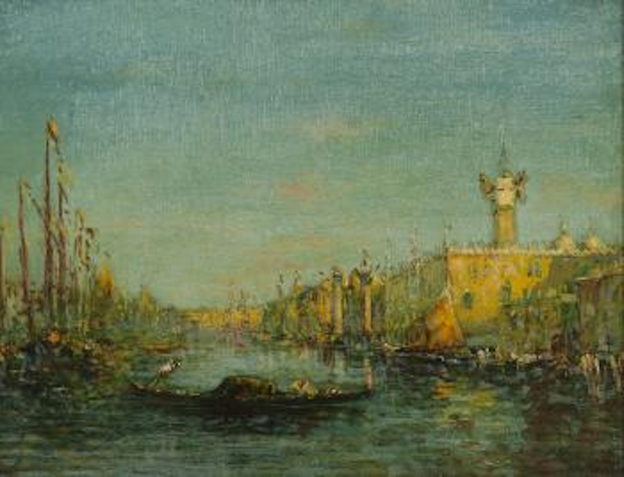 Gondola in the Venice Lagoon by Félix Ziem