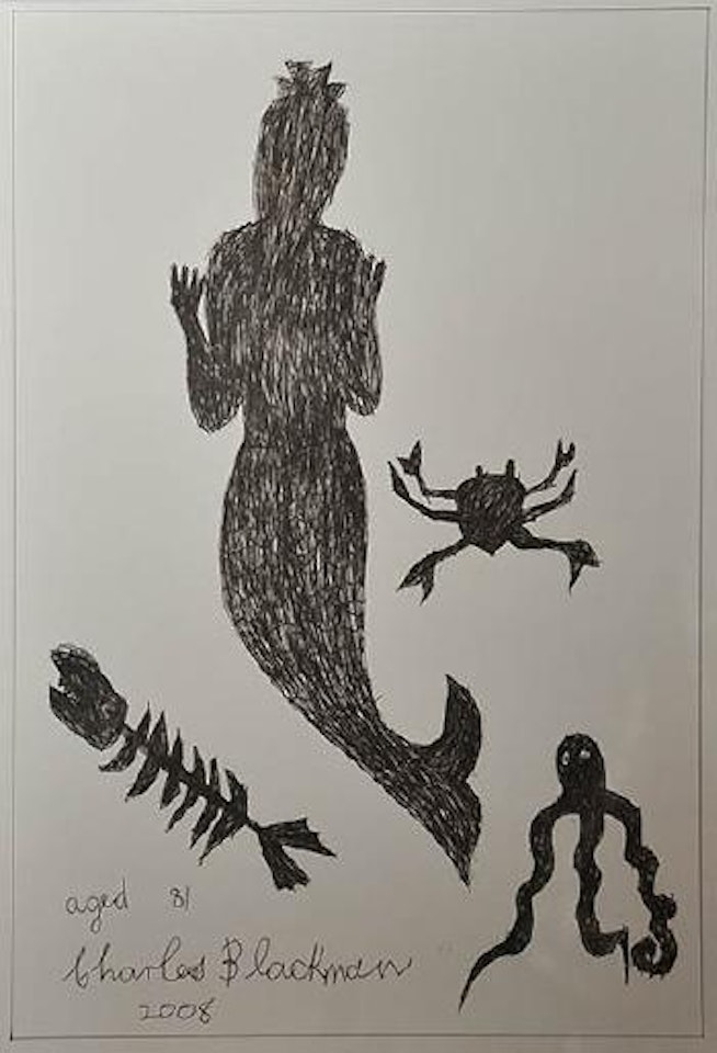 Mermaid with sea creatures by Charles Blackman
