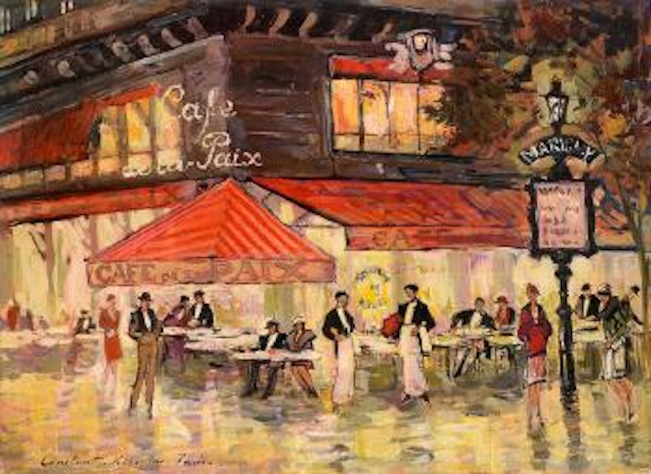 Le café de la Paix à Paris by Konstantin Alekseevich Korovin