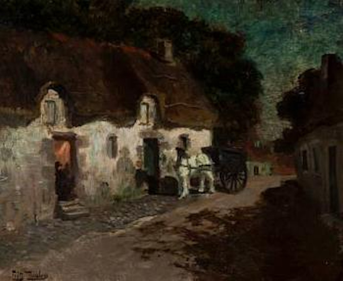 Utenfor vertshuset by Fritz Thaulow