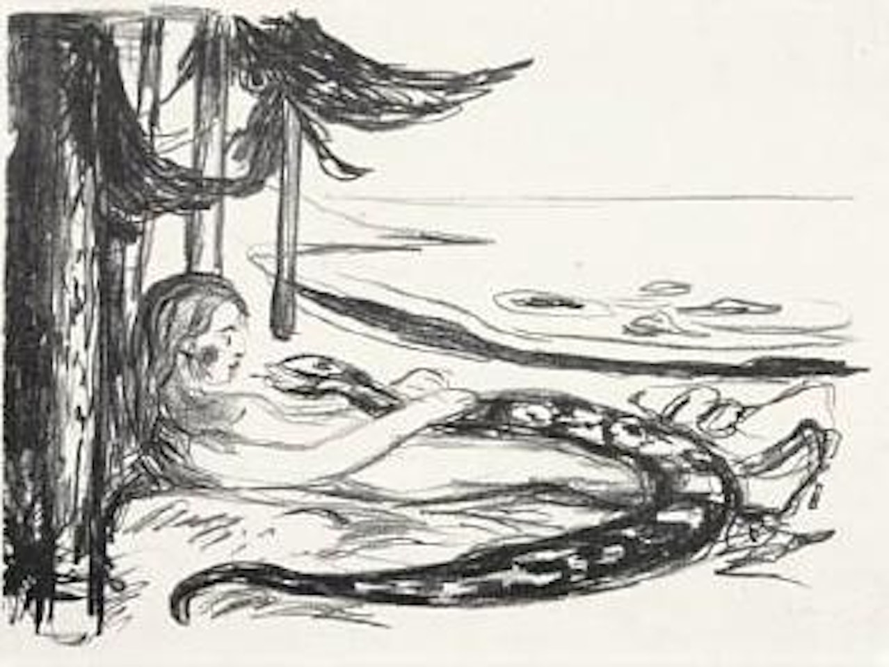 Kvinnen og slangen by Edvard Munch