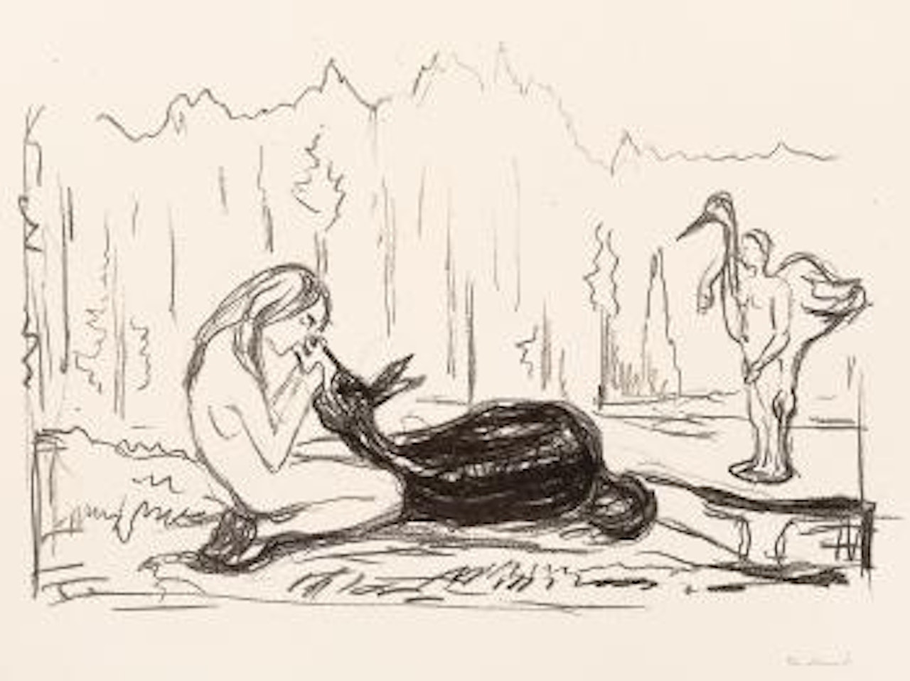 Omega og dådyret by Edvard Munch