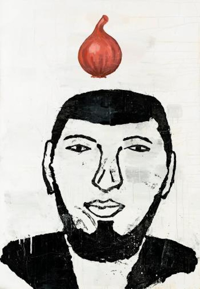 Composition with onion by Donald Baechler