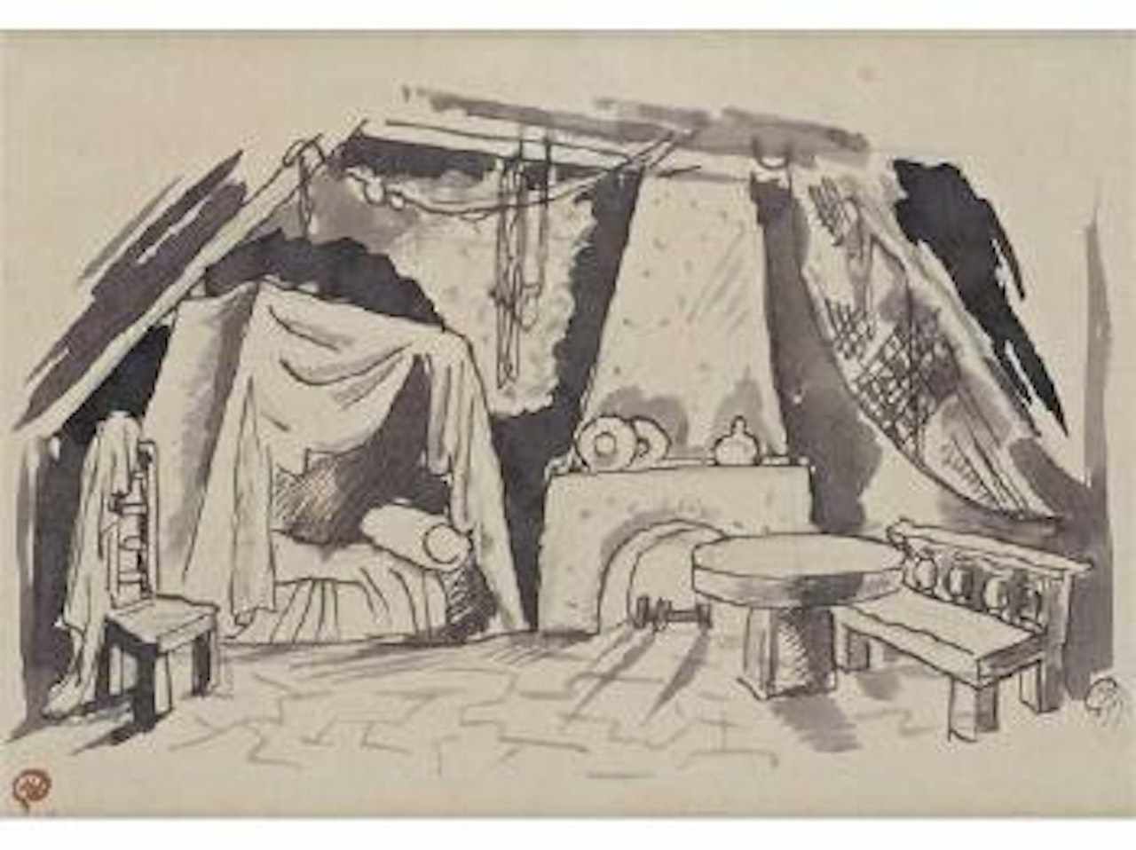 La chambre by Mstislav Valerianovich Dobuzhinsky