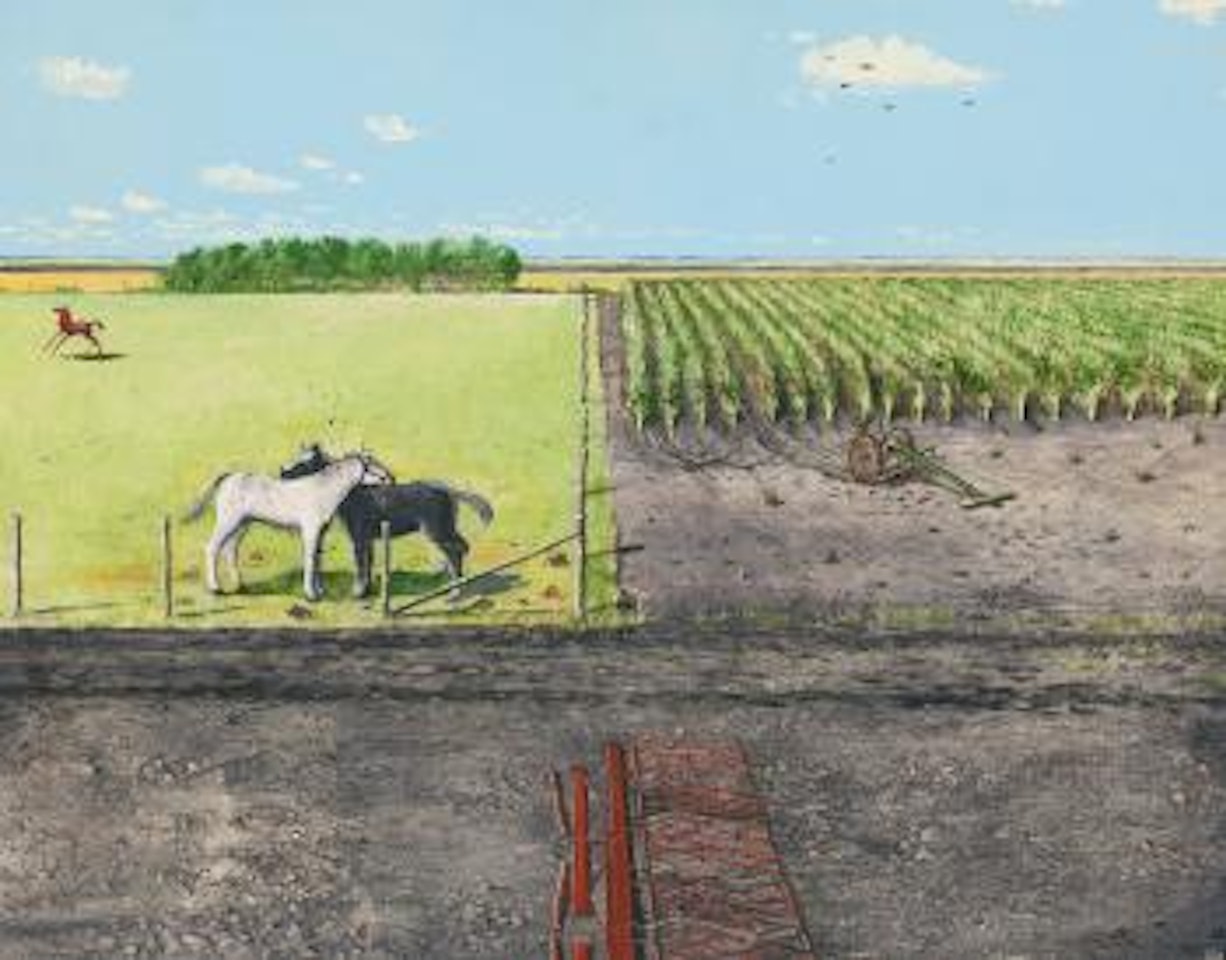 Horses Resting On Sunday by William Kurelek