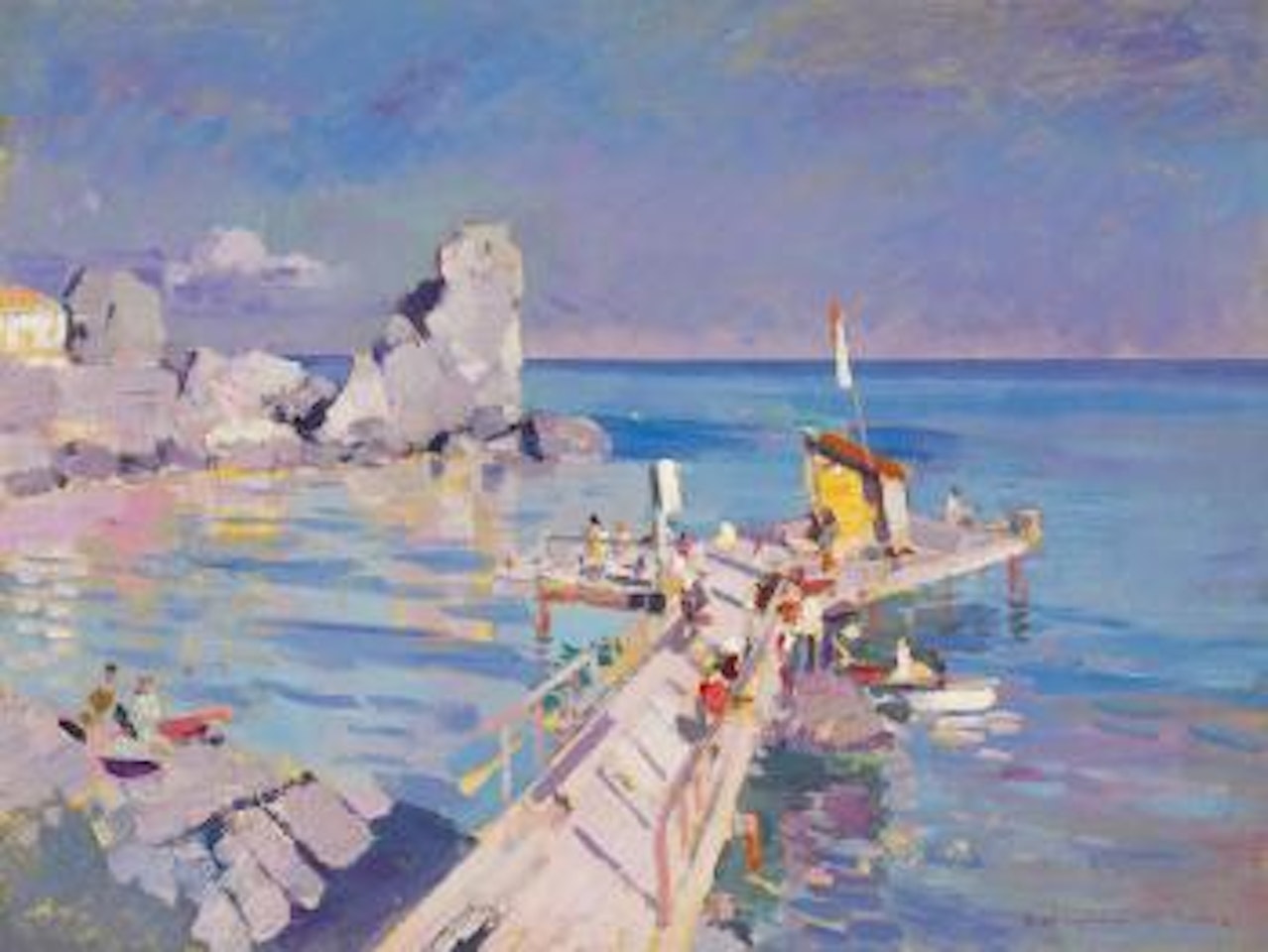 A pier in Gurzuf by Konstantin Alekseevich Korovin