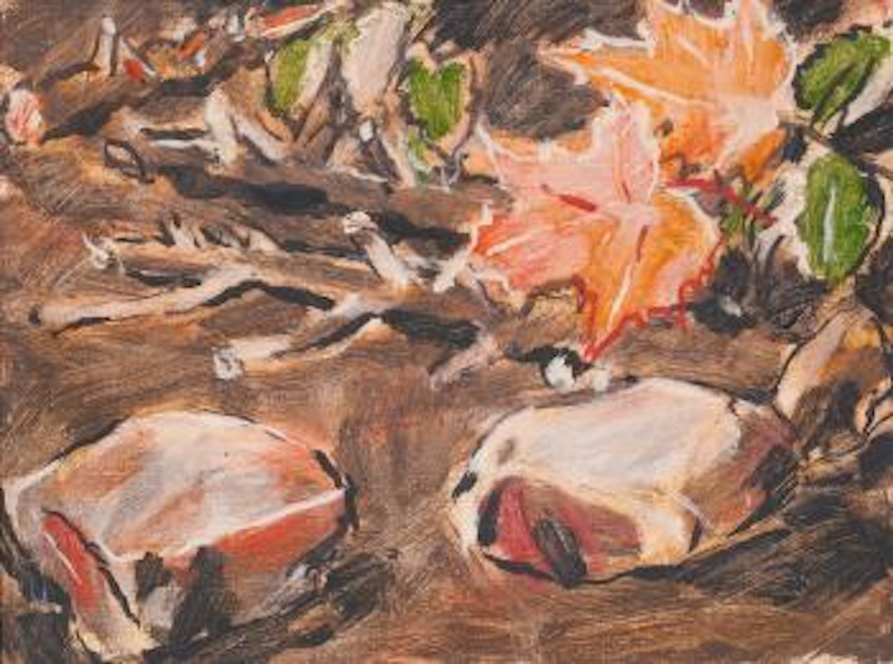 Stones And Maple Leaves by David Brown Milne