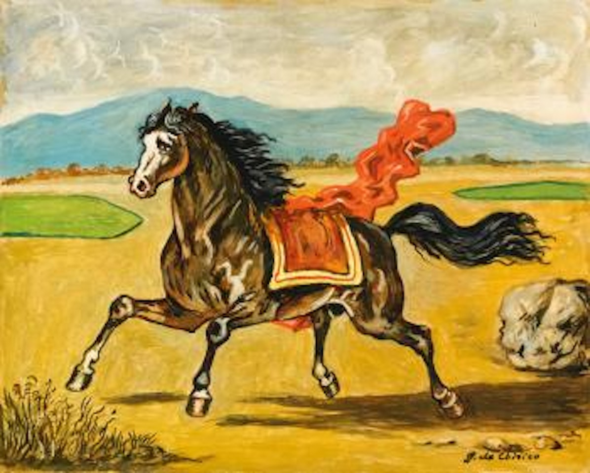 Cavallo Con Drappo Rosso by Giorgio de Chirico