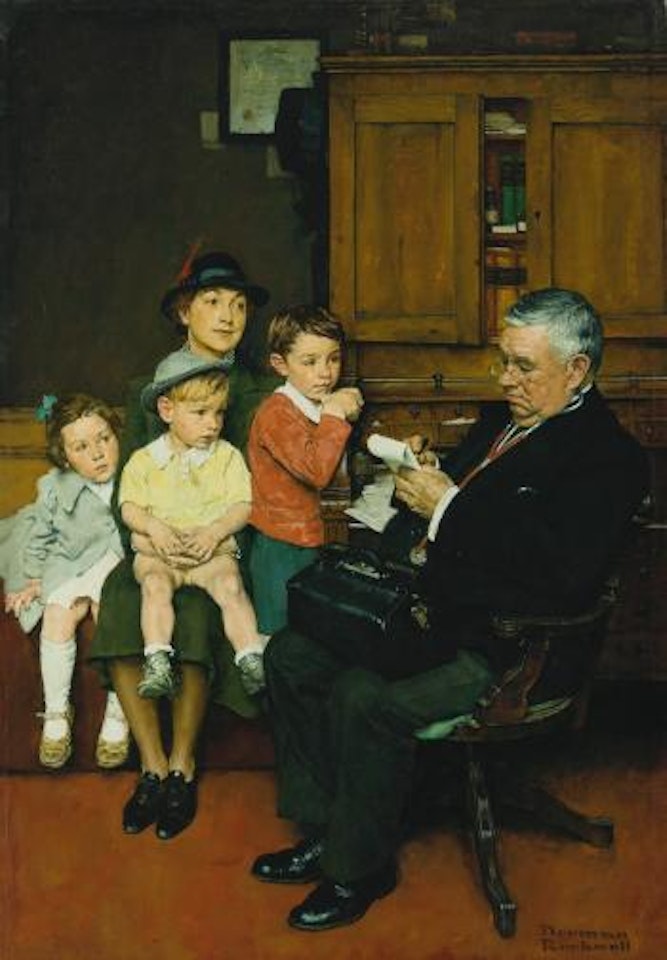 When The Doctor Treats Your Child by Norman Rockwell