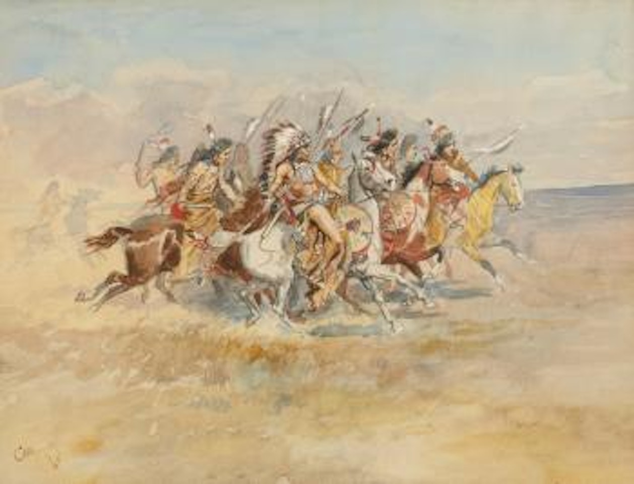 Blackfeet War Party by Charles M Russell