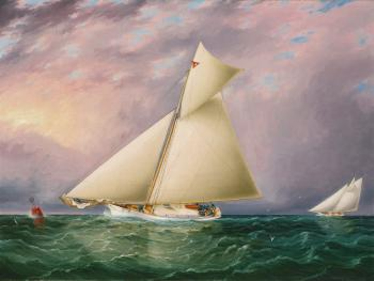 Yacht Race In New York Harbor by Attributed to James Edward Buttersworth