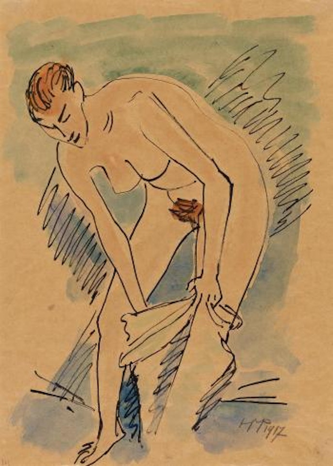 A Woman Dressing by Max Pechstein