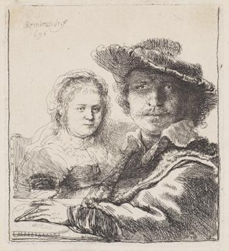 Self portrait with Saskia (Bartsch 19) by Attributed to Rembrandt Harmensz van Rijn