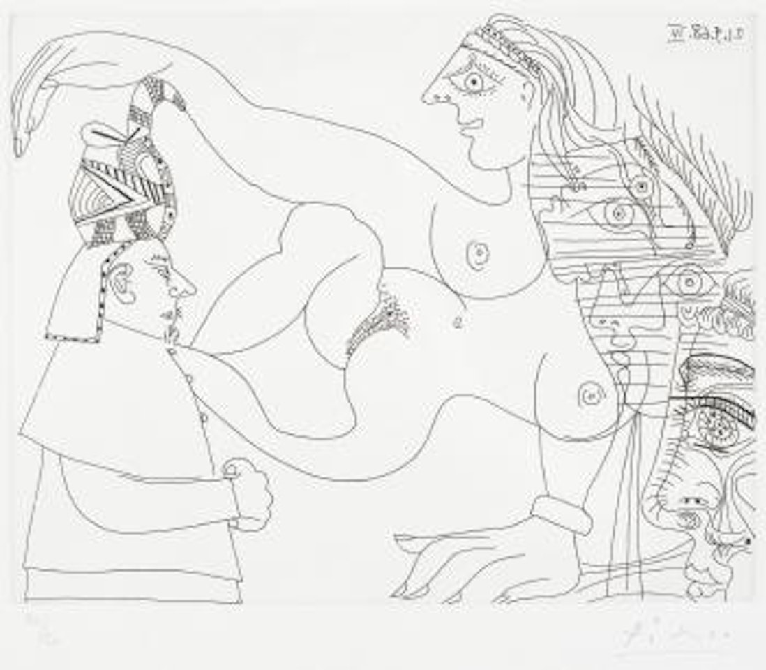 Ãgyptien et Femmes, from SÃ©ries 347 (Bloch 1811, Baer 1828 Bb1) by Pablo Picasso