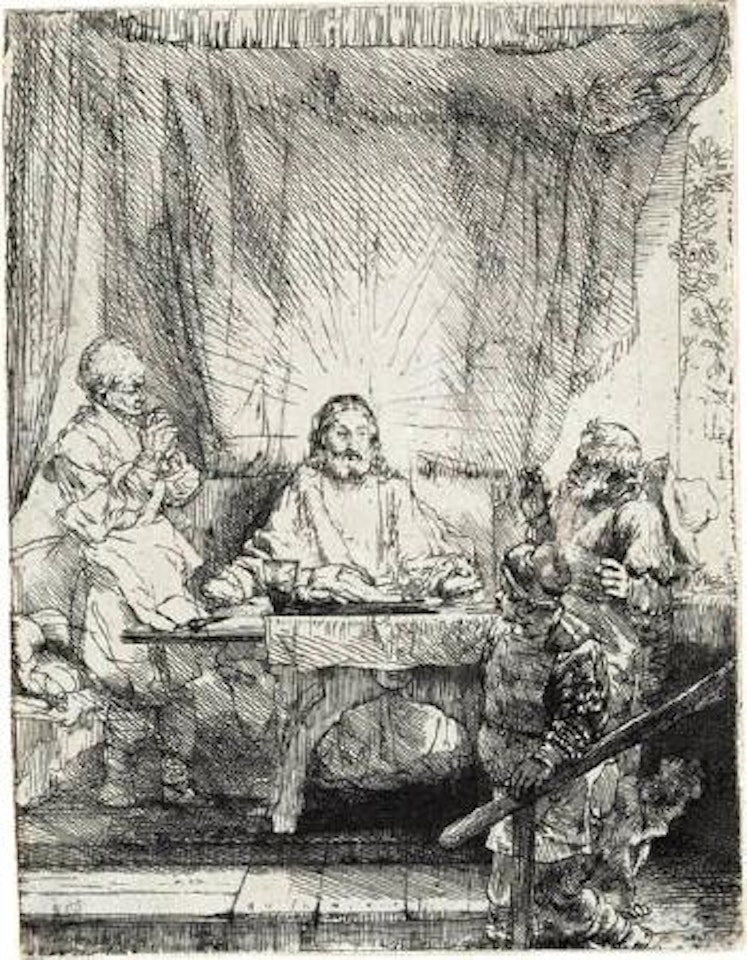 Christ at Emmaus: The Larger Plate by Attributed to Rembrandt Harmensz van Rijn