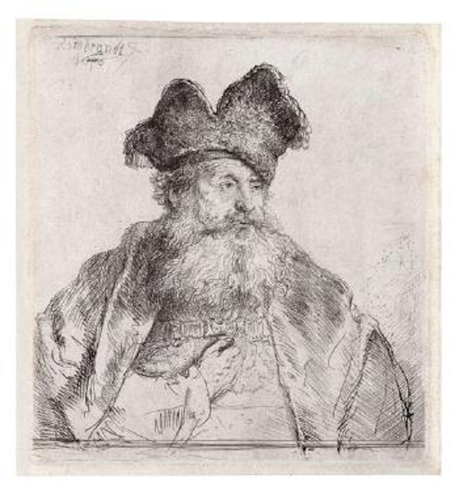 Old Man with a Divided Fur Cap by Attributed to Rembrandt Harmensz van Rijn