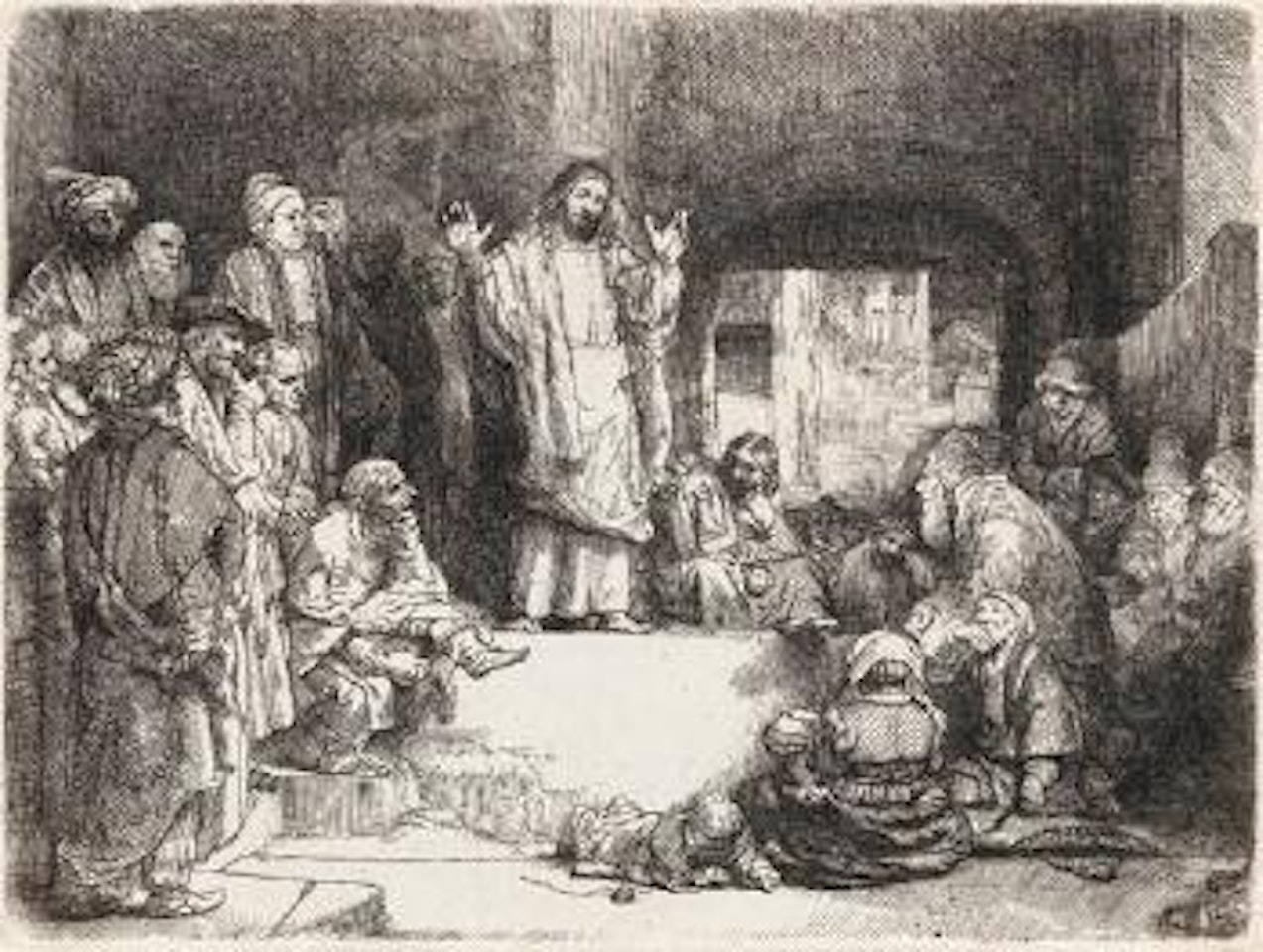 Christ Preaching (La Petite Tombe) by Attributed to Rembrandt Harmensz van Rijn