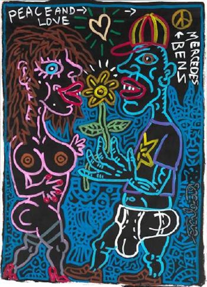 Peace and love by Robert Combas