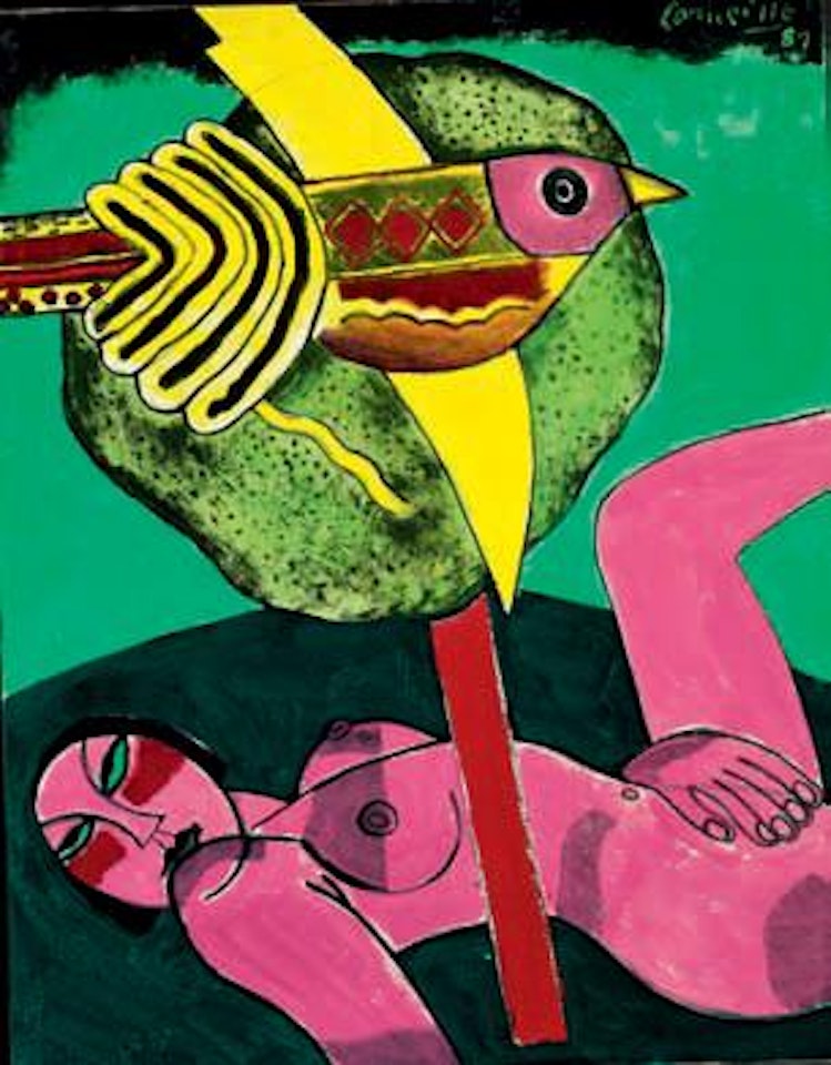 Femme et oiseau by Corneille
