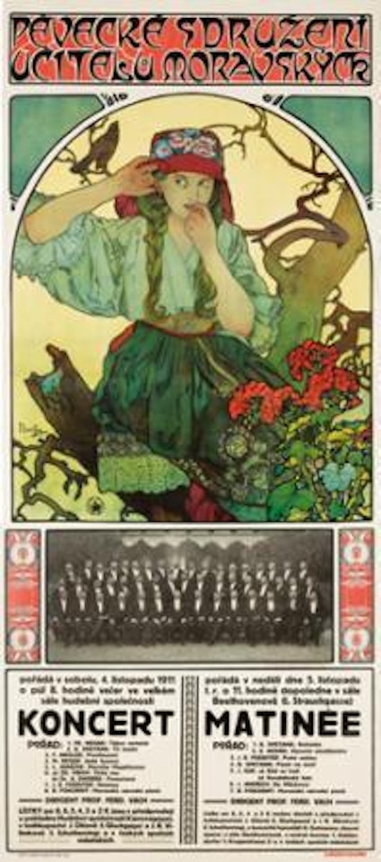 Moravian teachers' choir (pevecke sdruzeni ucitelu Moravskych) by Alphonse Mucha