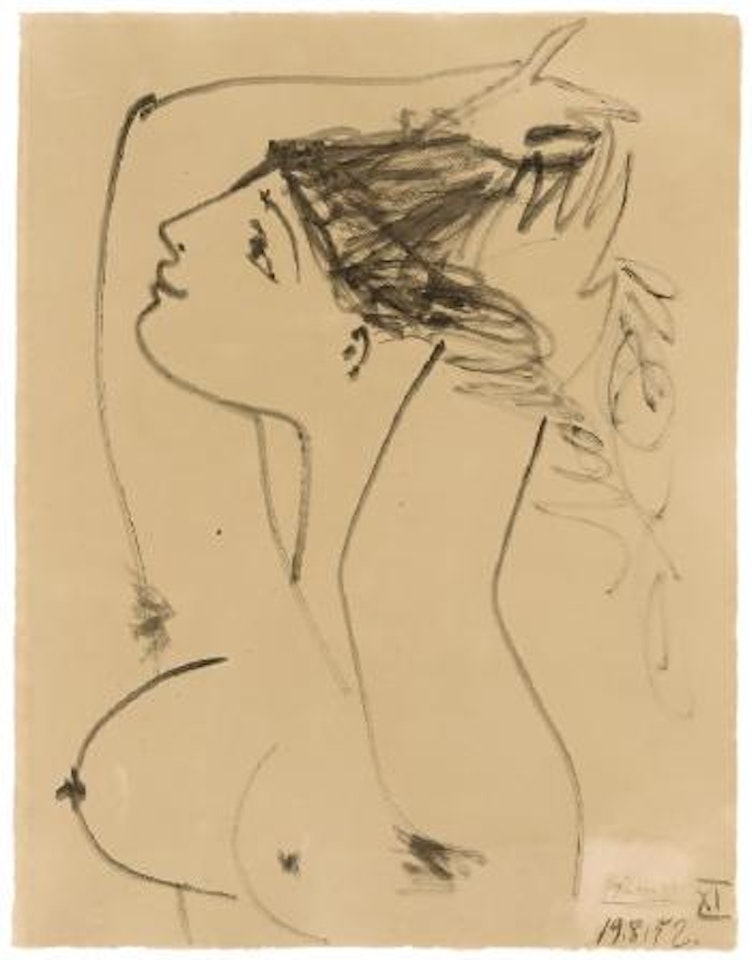 Femme Se Coiffant - Study For La Guerre Et La Paix by Pablo Picasso