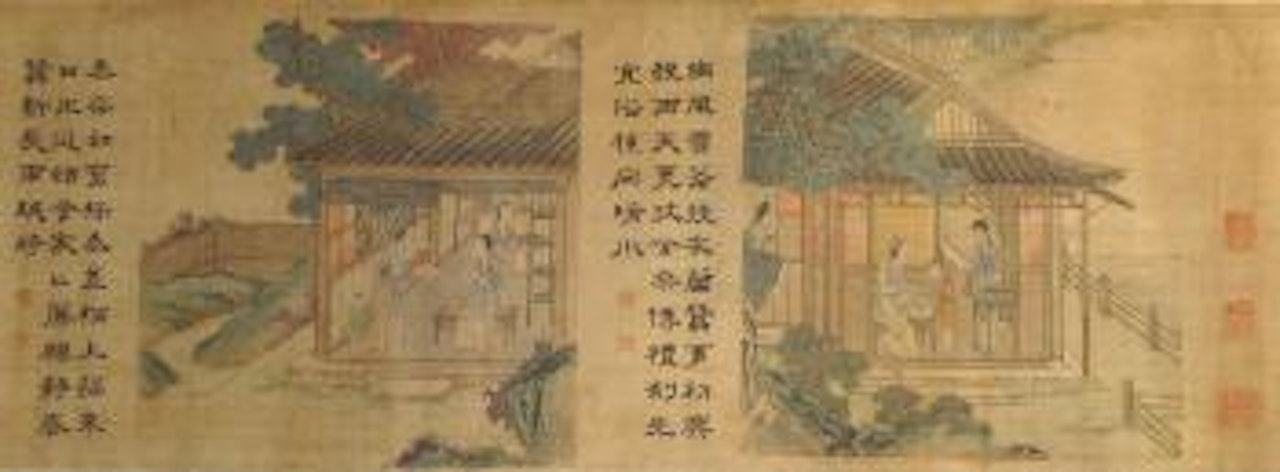 Twelve scenes of rice cultivation. Twelve scenes of sericulture by Chinese School