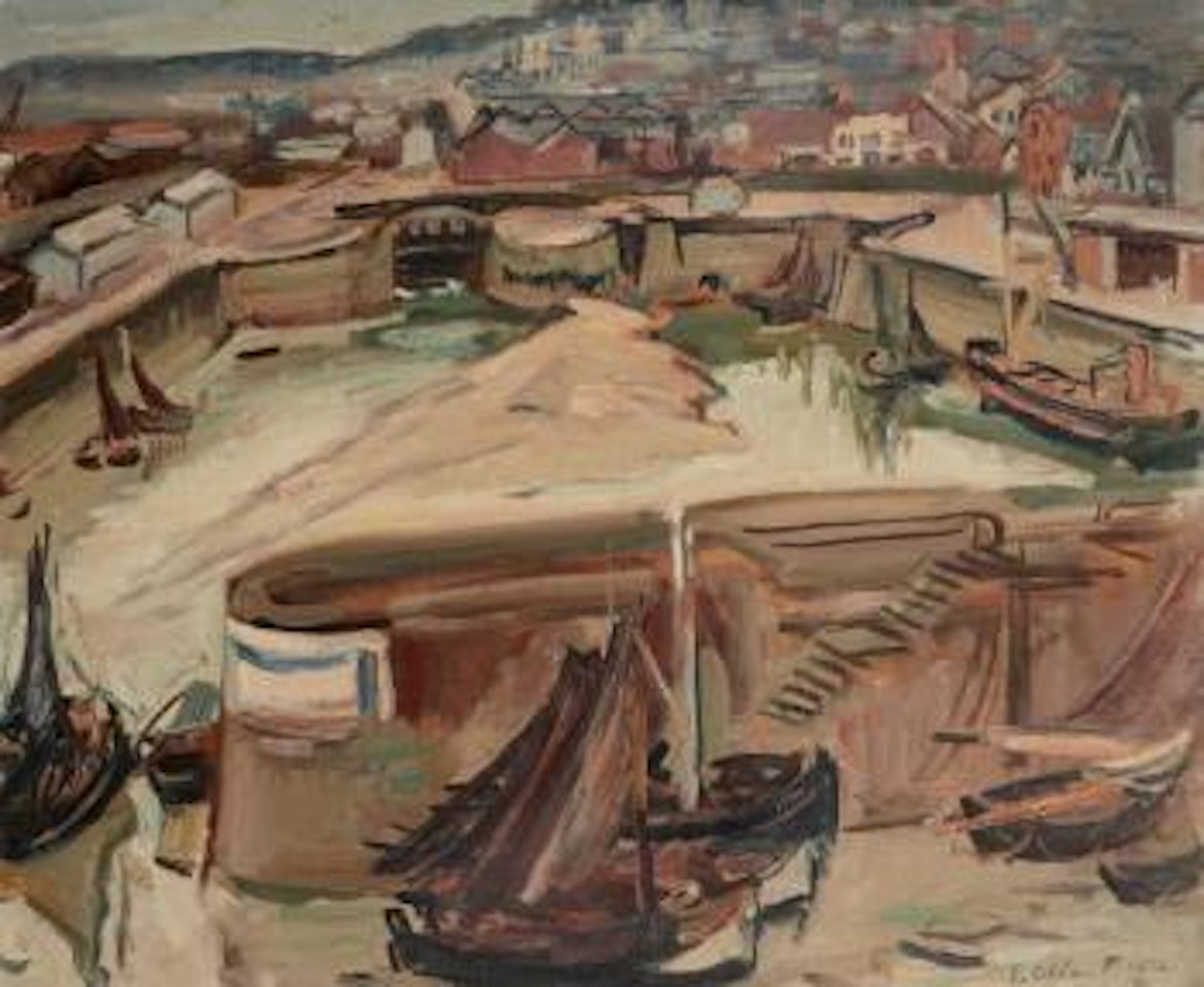 Honfleur, port à marée basse by Othon Friesz