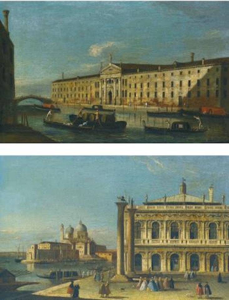 Venice, a View Of The Piazzetta, Looking Towards Santa Maria Della Salute; Venice, a View Of The Rio Dei Mendicanti With The Convento Dei Domenicani by Apollonio Domenichini