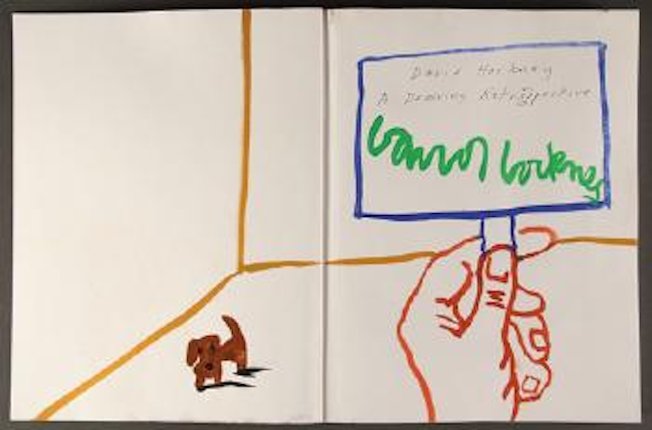 An interior with Stanley by David Hockney