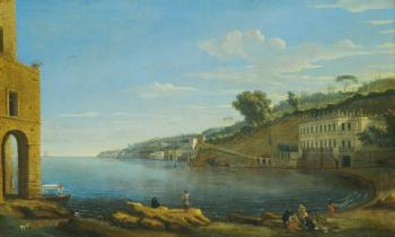 Naples, a View Of Villa Martinelli At Posillipo by Gaspar van Wittel