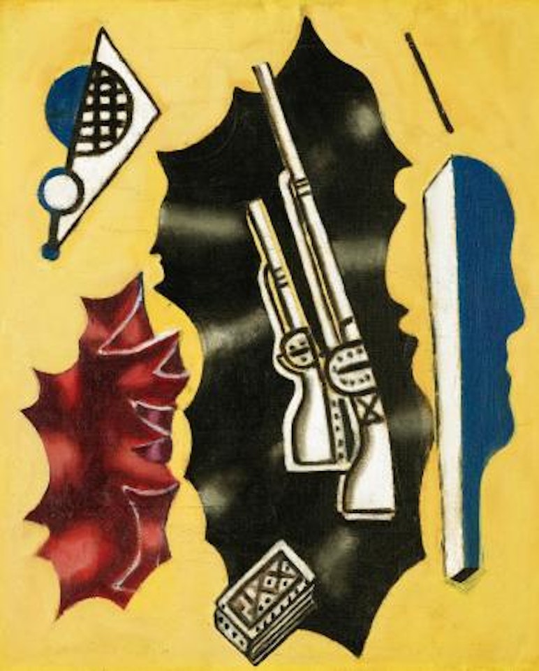 Composition Aux Fusils Sur Fond Jaune (Les Deux Fusils) by Fernand Leger