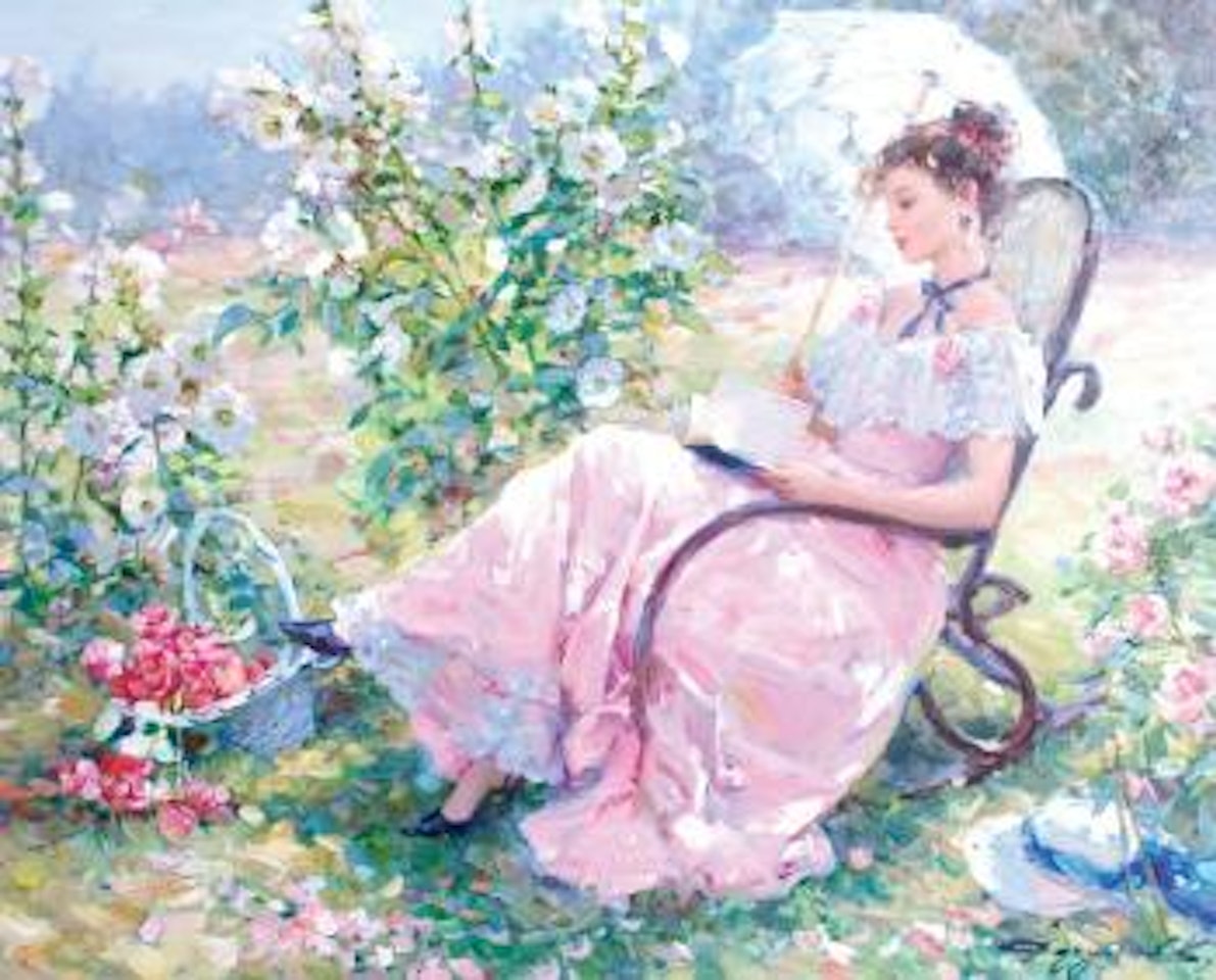 Reading in my garden by Constantin Razoumov