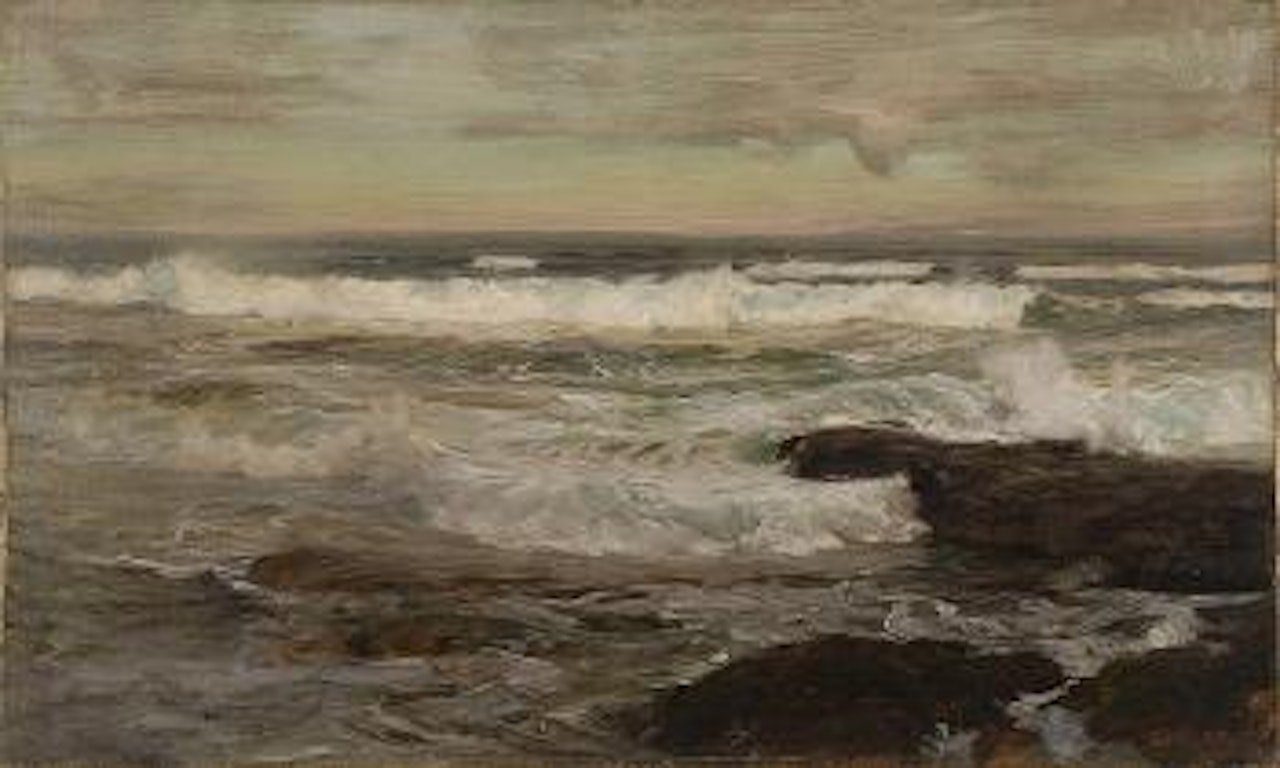 Rocky coastal scene by Frederick Judd Waugh