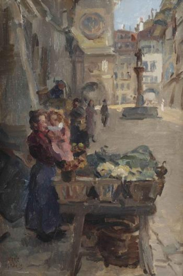 Selling Vegetables At Kramgasse, Bern by Isaac Israels