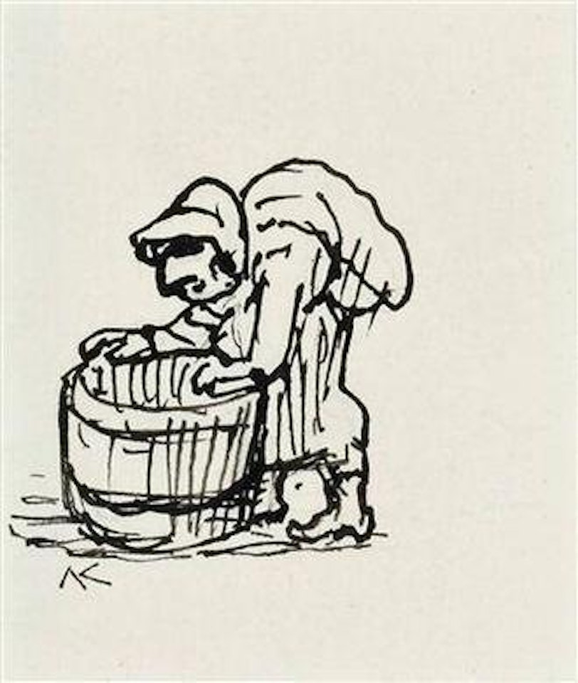 Alte Frau mit Bottich by Alfred Kubin