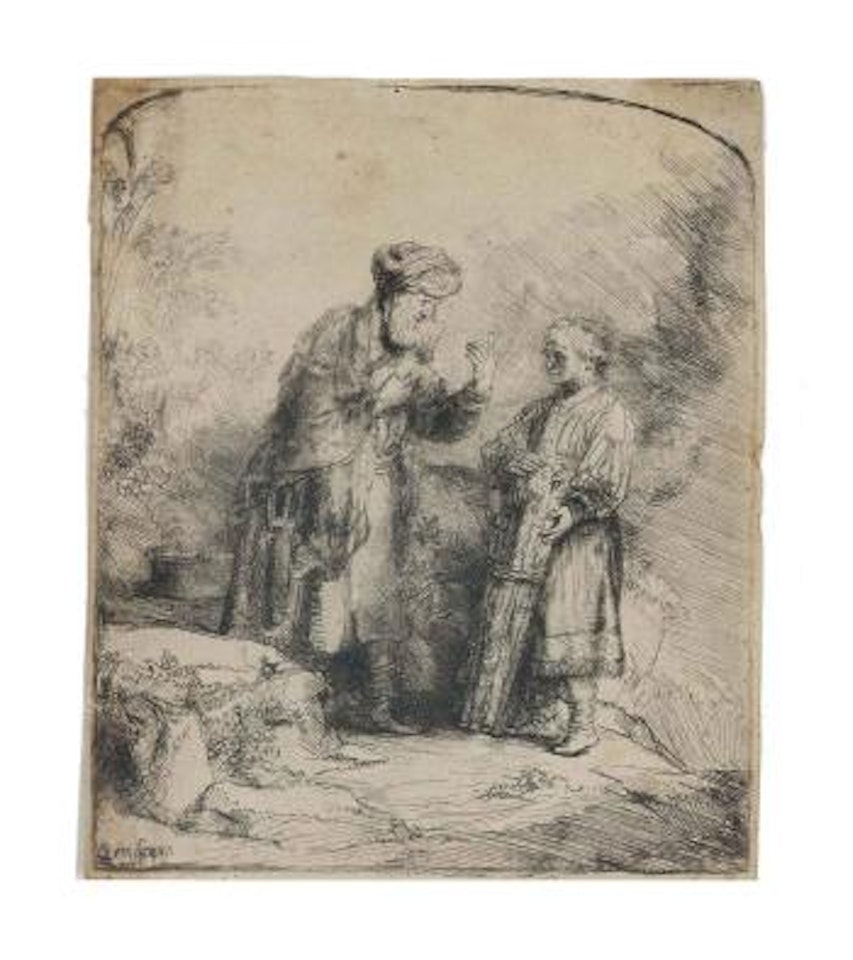 Abraham And Isaac (Bartsch, Hollstein 34; Hind 214) by Attributed to Rembrandt Harmensz van Rijn