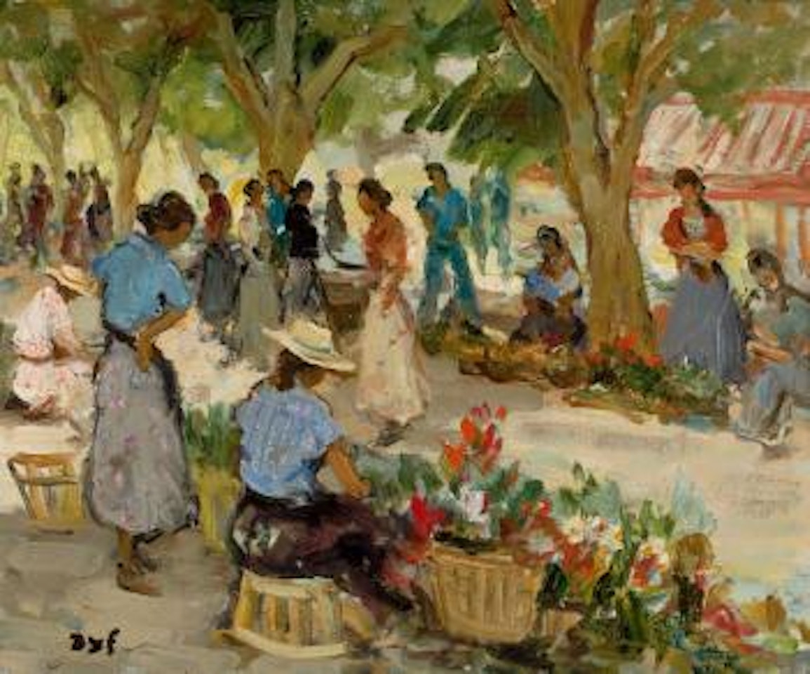 Flower market at Cannes by Marcel Dyf