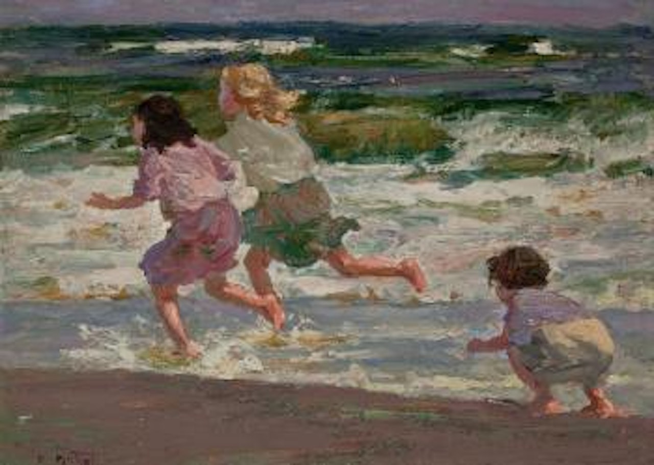 Beach scene by Edward Henry Potthast