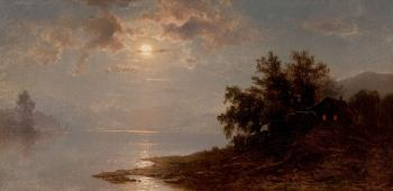 Moonlit lake, White Mountains by Hermann Fuechsel