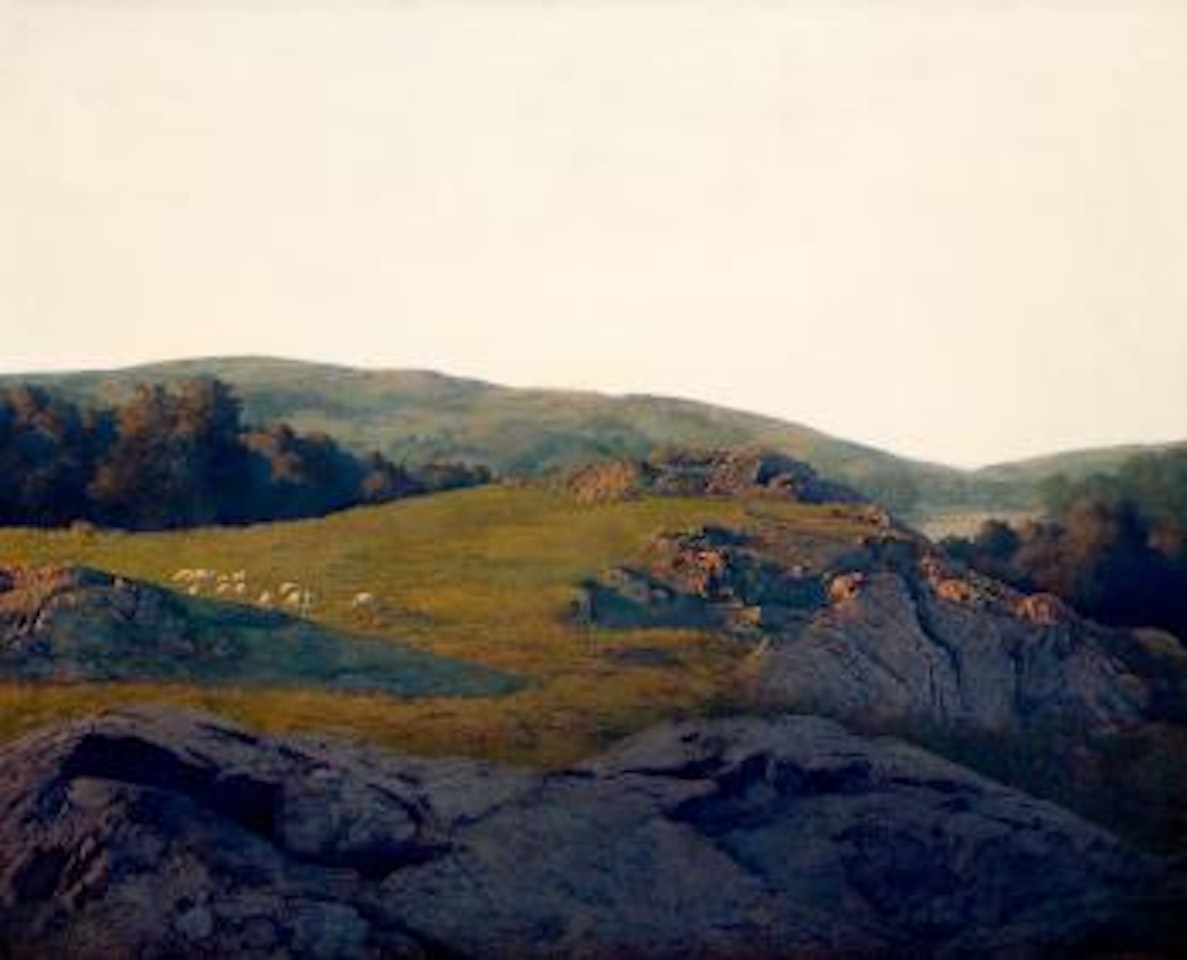 Sheep pasture, Cornish, New Hampshire by Maxfield Parrish