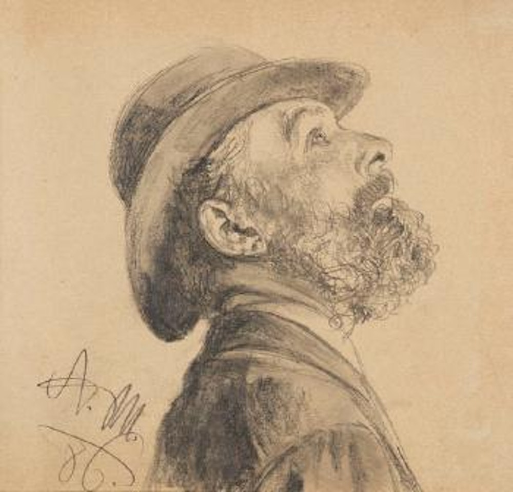 Porträt eines Mannes by Adolph Menzel