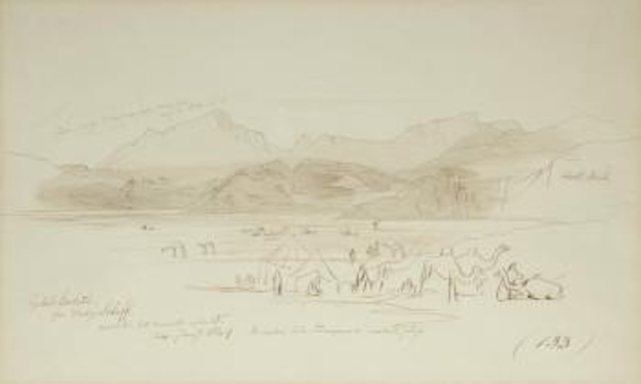 Gebel Serbal from Wady Selaff by Edward Lear