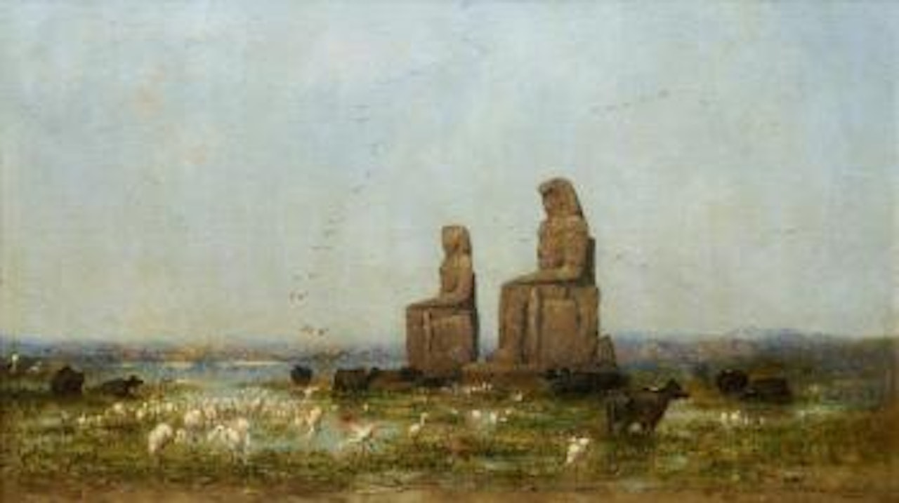 Colossi of Memnon, Thebes by Narcisse Berchere